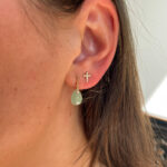 Yellow Gold Jade Earrings with Diamonds