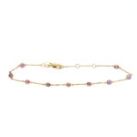 Yellow Gold Bezel-Set Amethyst Station Bracelet