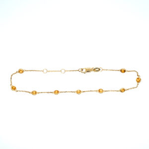 Yellow Gold Bezel-Set Citrine Station Bracelet