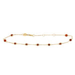 Yellow Gold Bezel-Set Garnet Station Bracelet