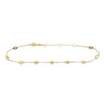 Yellow Gold Bezel-Set Peridot Station Bracelet