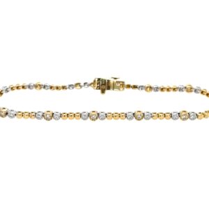 Yellow and White Gold Diamond Tennis Bracelet