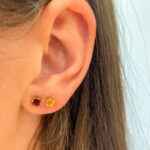Yellow Gold Citrine Stud Earrings