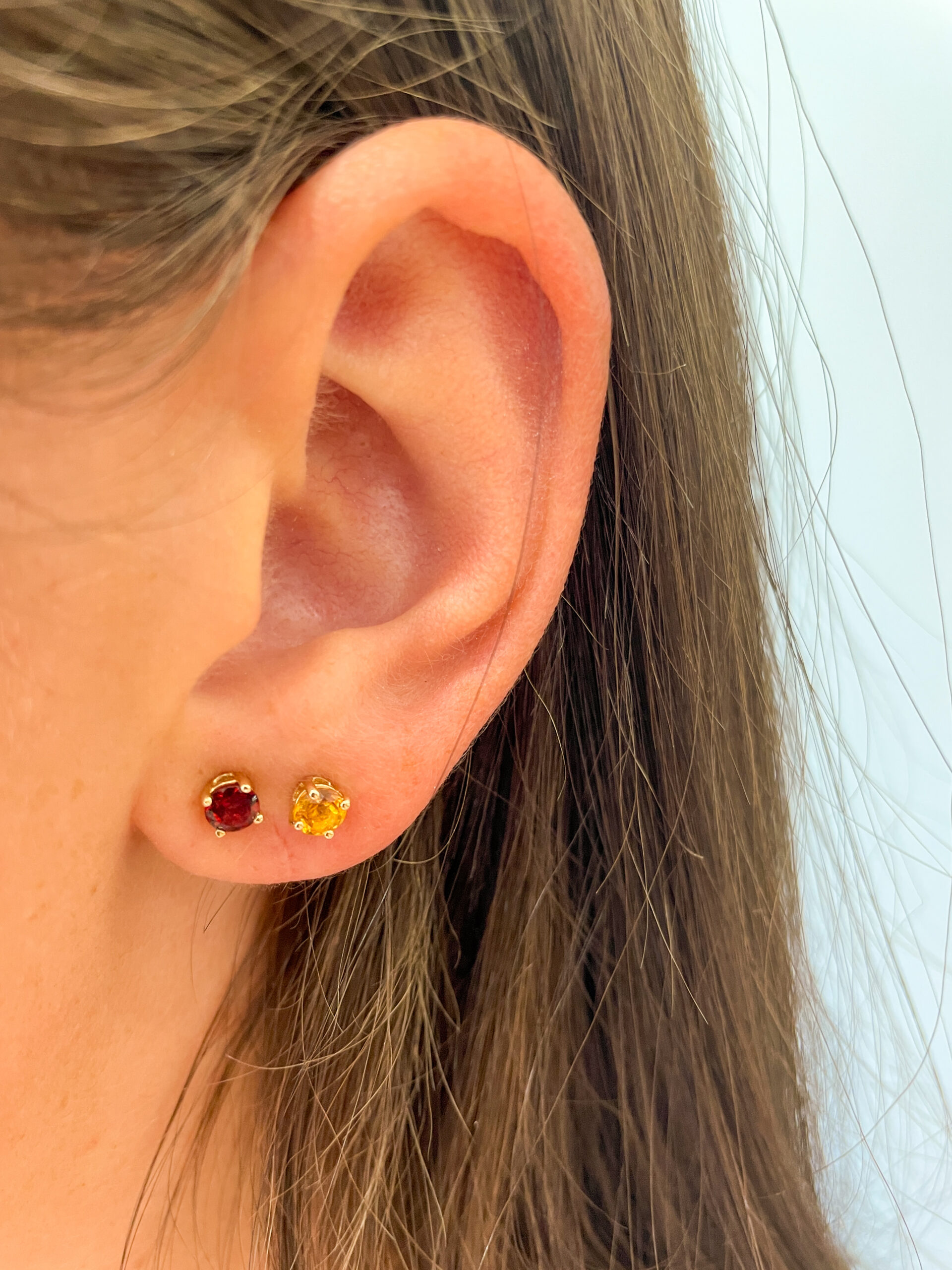 Yellow Gold Citrine Stud Earrings