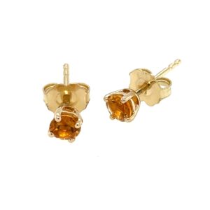 Yellow Gold Citrine Stud Earrings