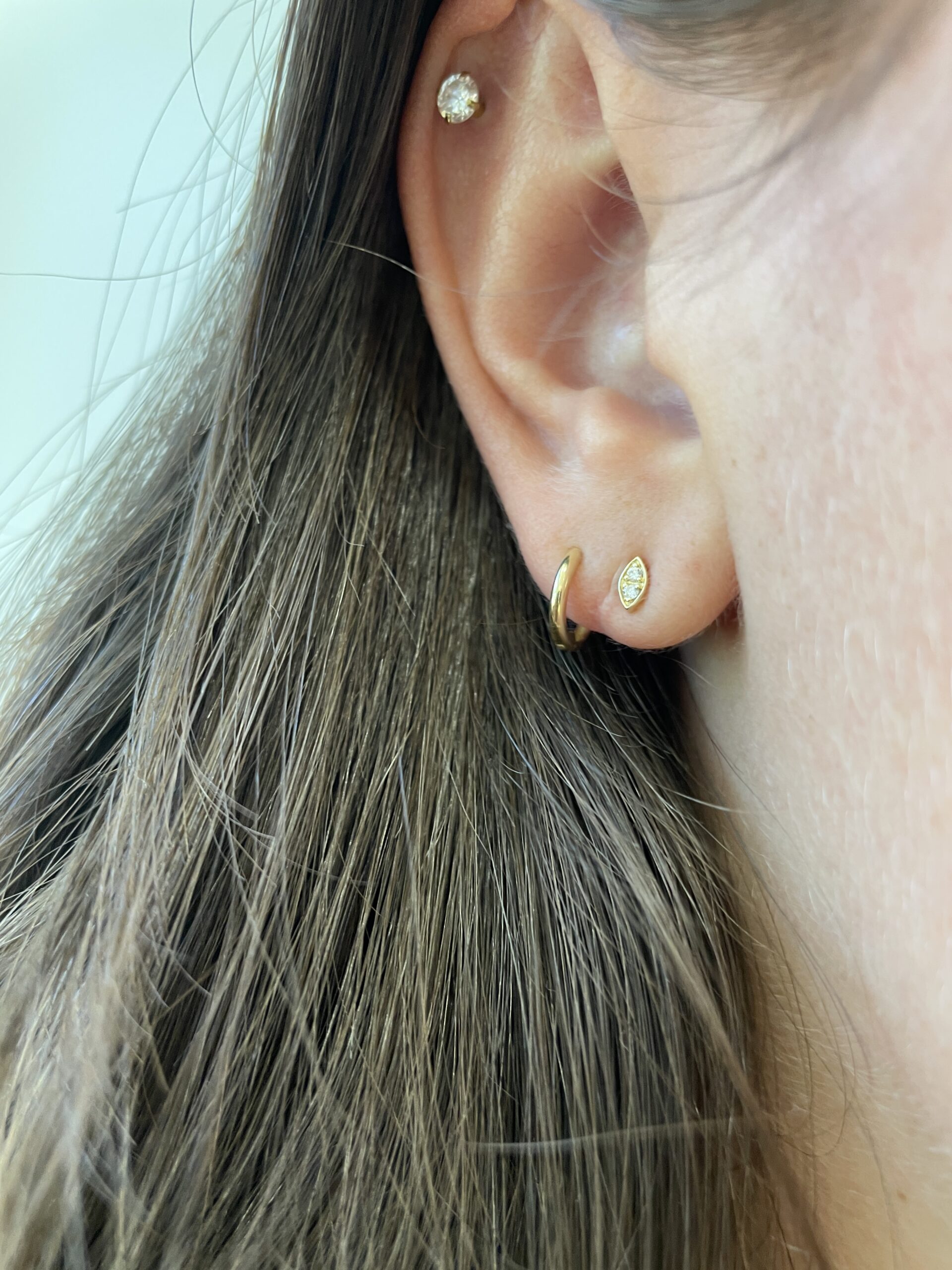 Yellow Gold Diamond Earrings