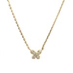 Yellow Gold Diamond Butterfly Necklace