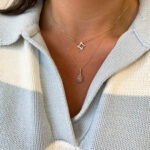 Yellow Gold Opal Necklace with Diamonds