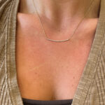 Yellow Gold Diamond Bar Necklace