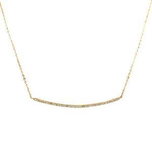 Yellow Gold Diamond Bar Necklace