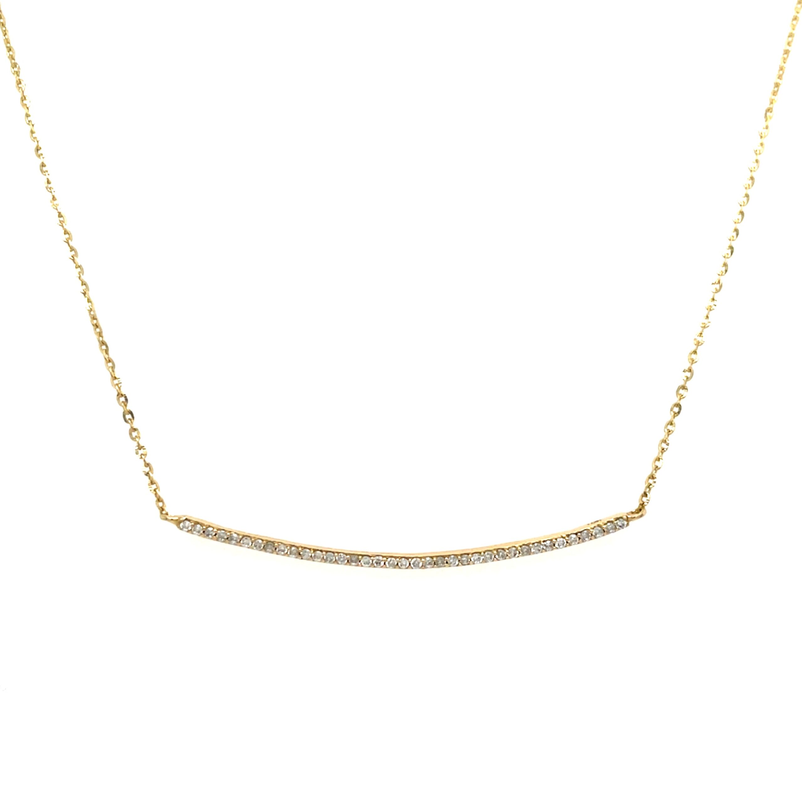 Yellow Gold Diamond Bar Necklace