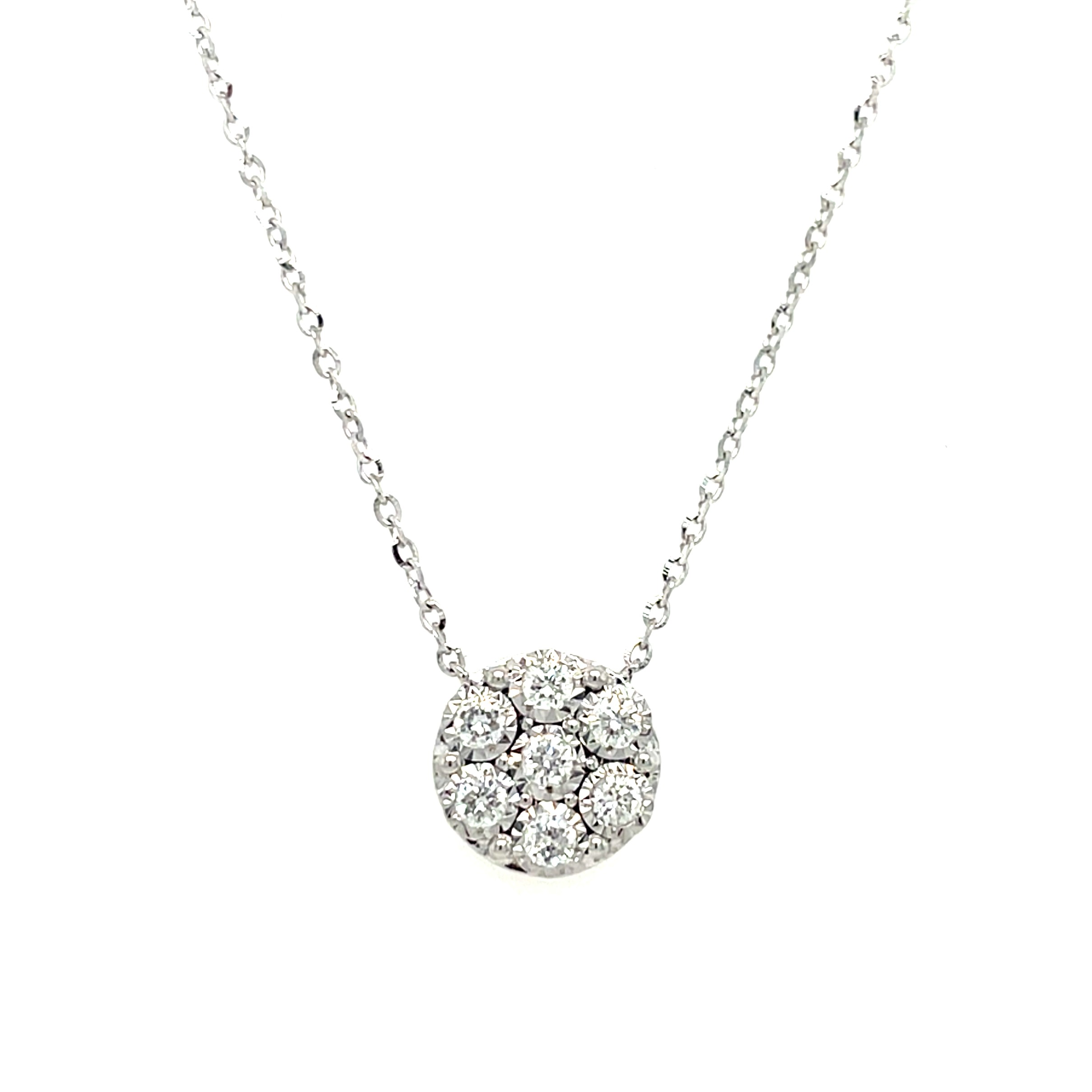 White Gold Diamond Circle Necklace