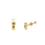 Yellow Gold Bar Earrings with Diamonds