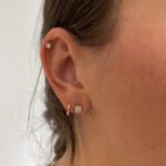 White Gold Diamond Flower Earrings