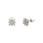 White Gold Diamond Flower Earrings