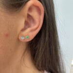Yellow Gold Blue Topaz Stud Earrings