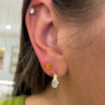 Yellow Gold Citrine Stud Earrings