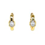Yellow Gold Hoop Earrings with Diamonds