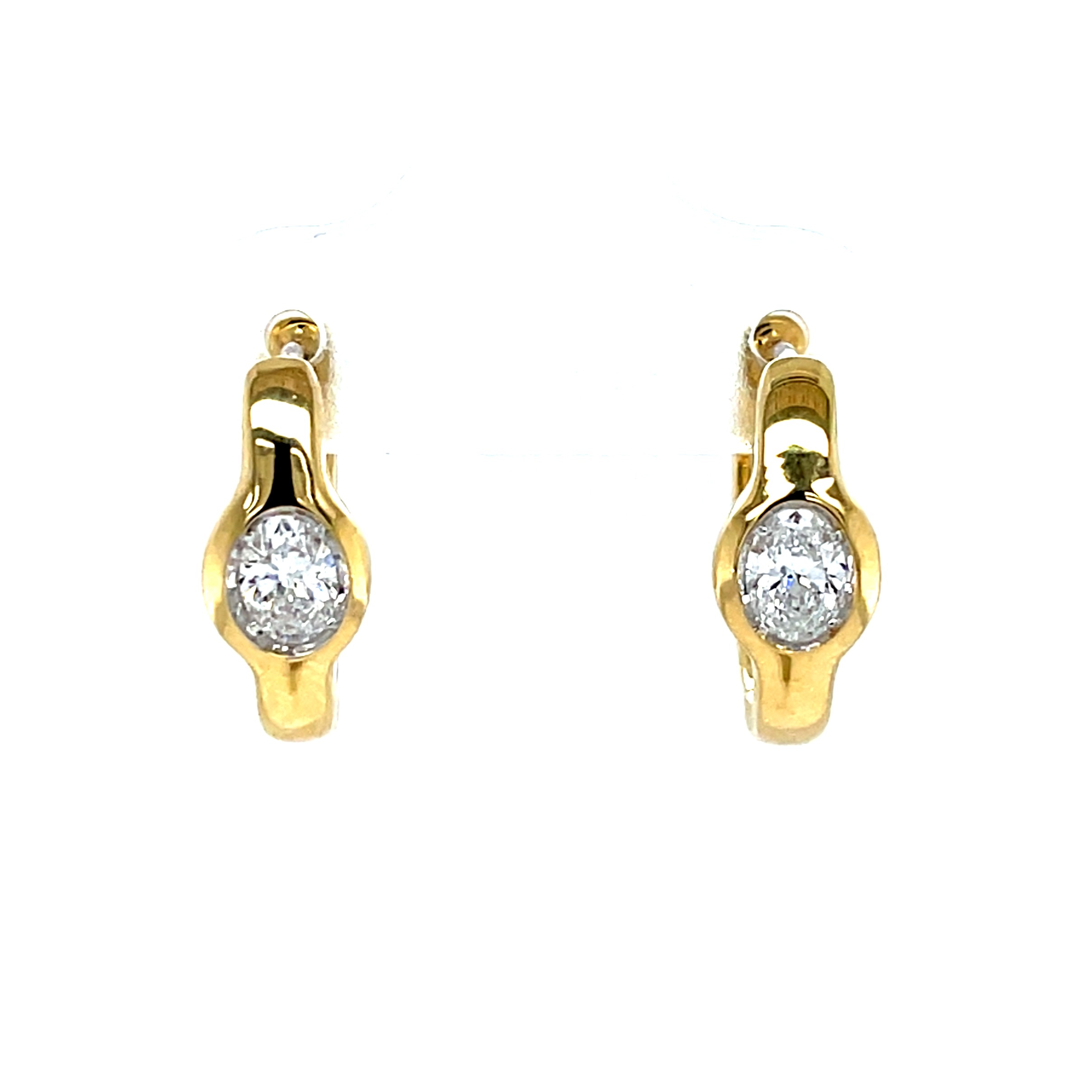 Yellow Gold Hoop Earrings with Diamonds