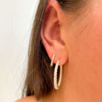 Yellow Gold Diamond Huggie Hoop Earrings