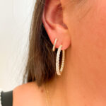 Yellow Gold 27mm 1.89 Carat Diamond In-and-Out Hoop Earrings