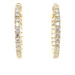 Yellow Gold 27mm Diamond In-and-Out Hoop Earrings