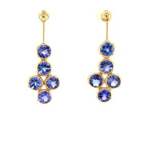 Estate: Yellow Gold Tanzanite Earrings