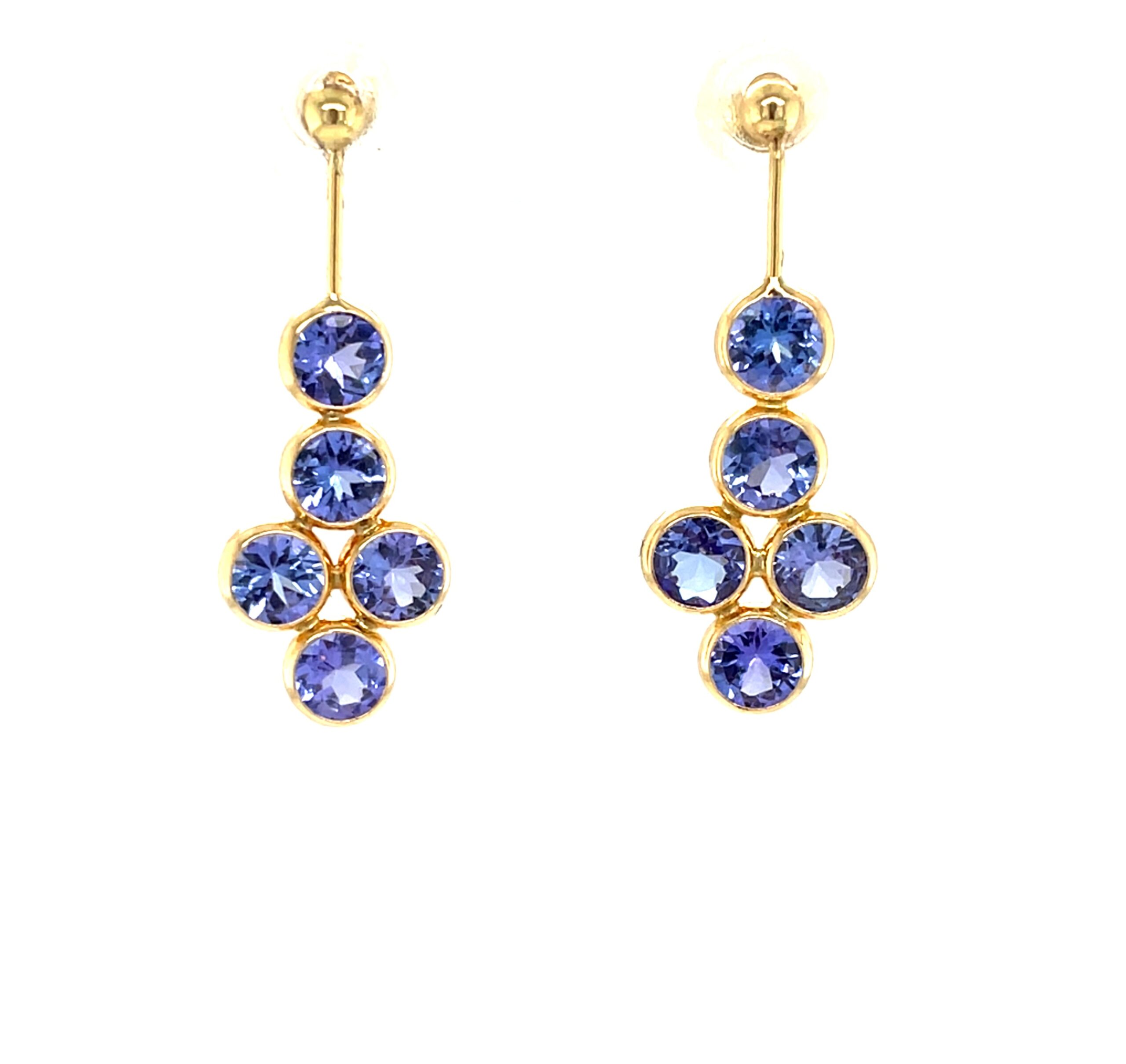 Estate: Yellow Gold Tanzanite Earrings