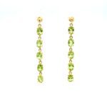 Yellow Gold Peridot Earrings