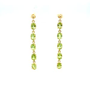 Yellow Gold Peridot Earrings