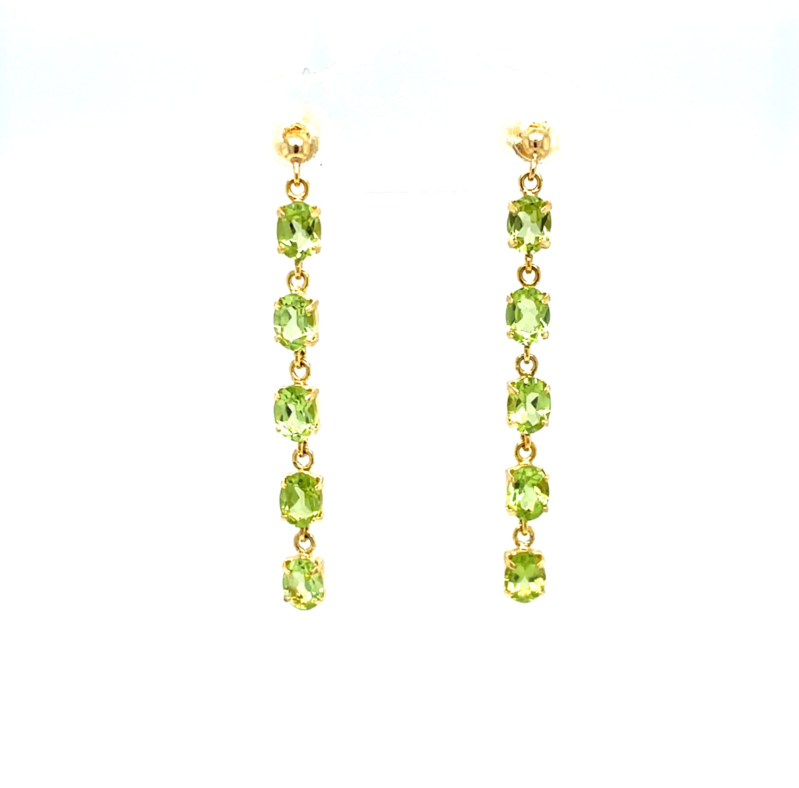 Yellow Gold Peridot Earrings