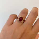 Yellow Gold Carnelian Ring with Diamonds