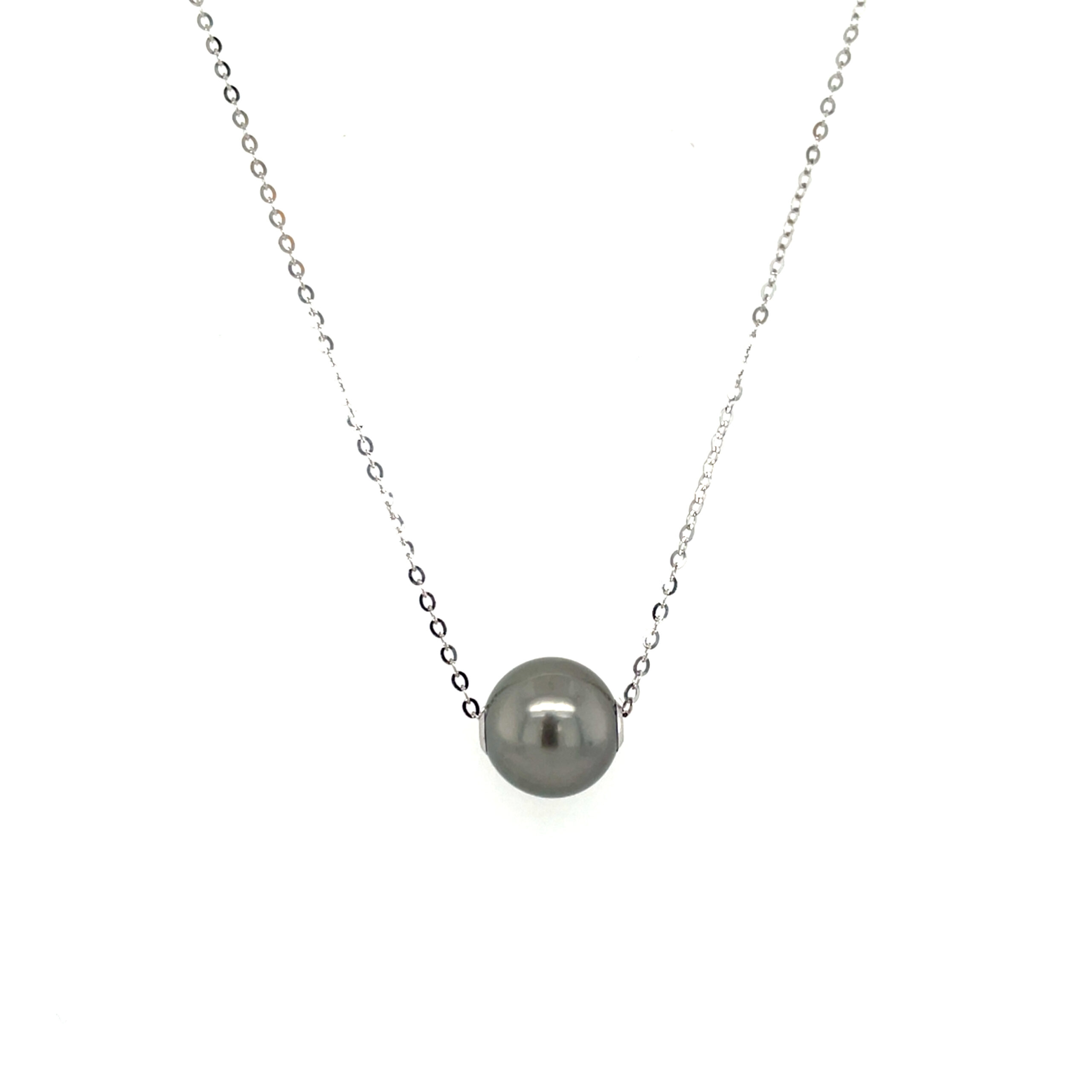 White Gold Tahitian Pearl Necklace