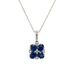 White Gold Sapphire Necklace with Diamonds