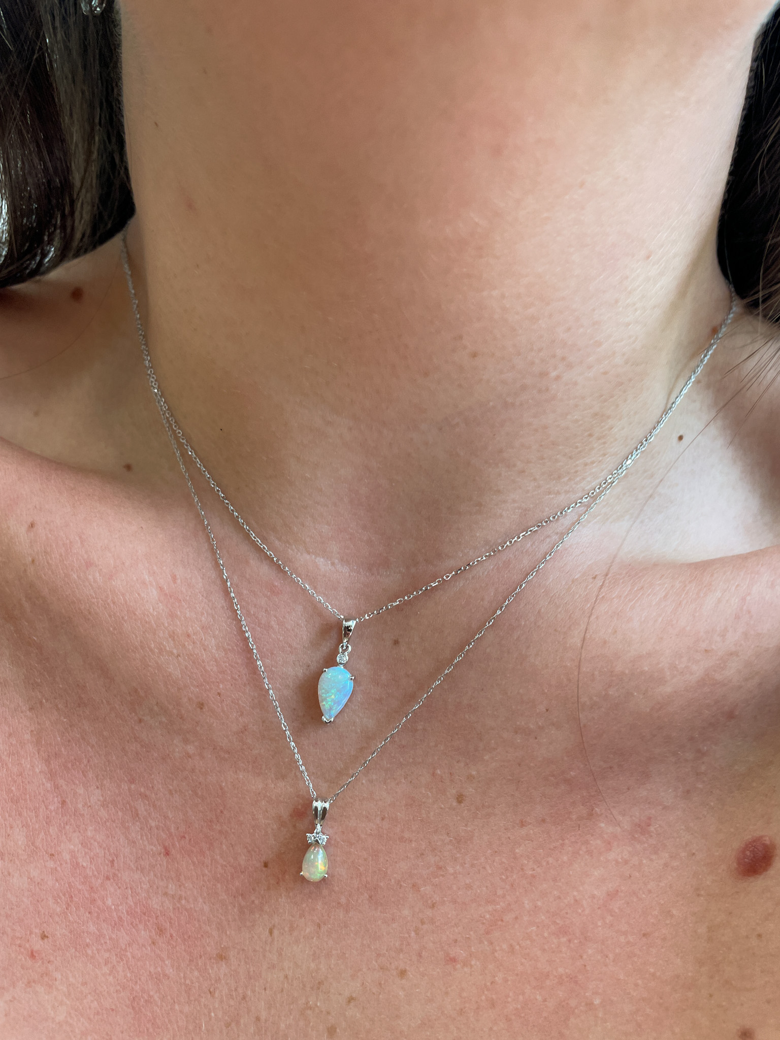 White Gold Opal Necklace