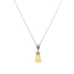 White Gold Opal Necklace with Diamonds
