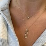 Yellow Gold Diamond Butterfly Necklace