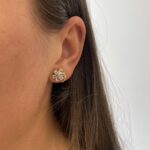Estate: Yellow Gold Aquamarine Earrings with Diamonds