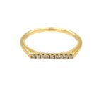Yellow Gold Flat Top Diamond Fashion Band