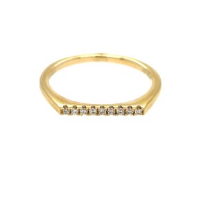 Yellow Gold Flat Top Diamond Fashion Band