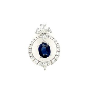 White Gold Sapphire and Diamond Necklace