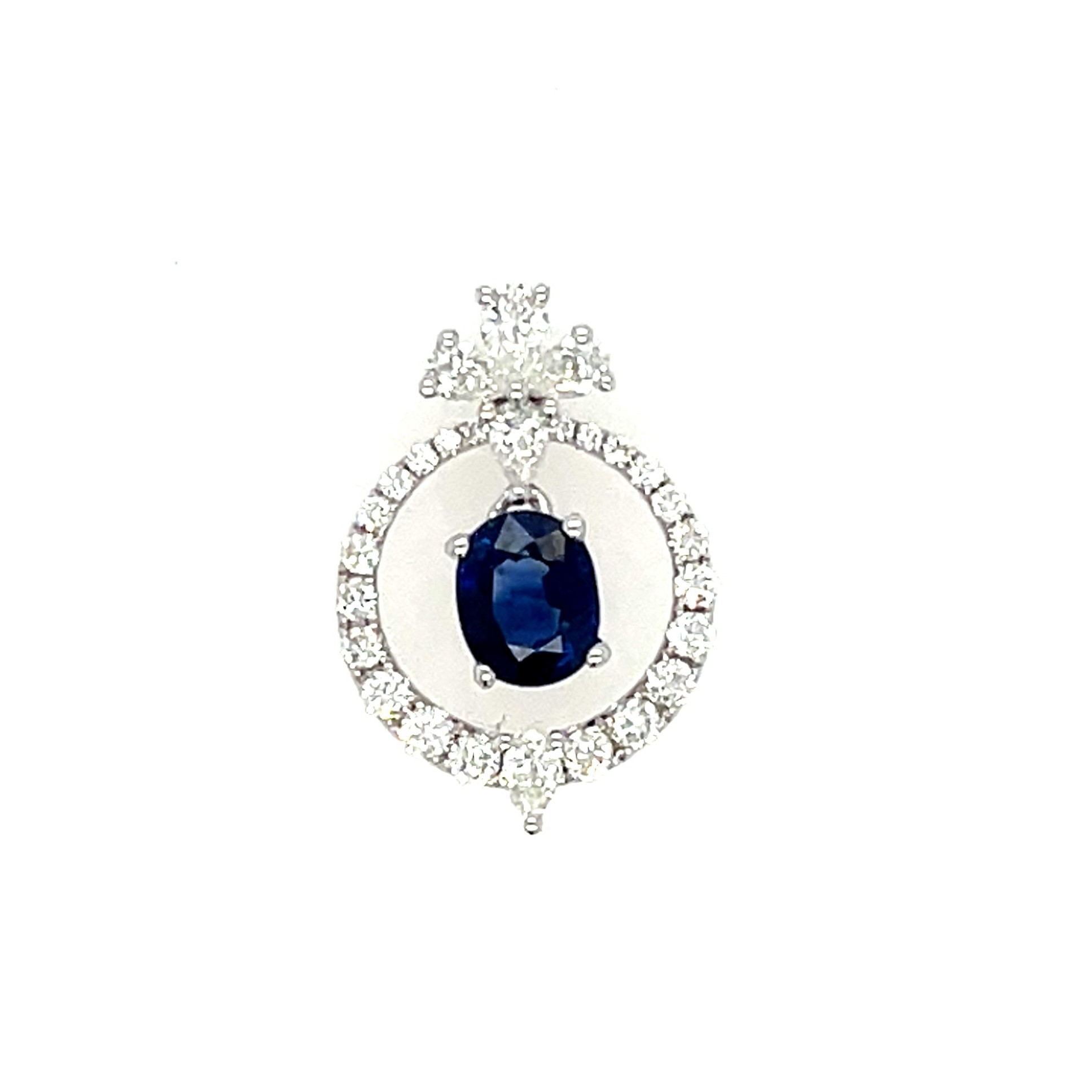 White Gold Sapphire and Diamond Necklace