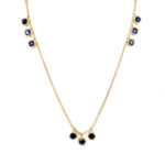 Yellow Gold Bezel-Set Sapphire Station Necklace