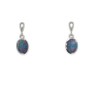 Sterling Silver Freeform Boulder Opal Earrings