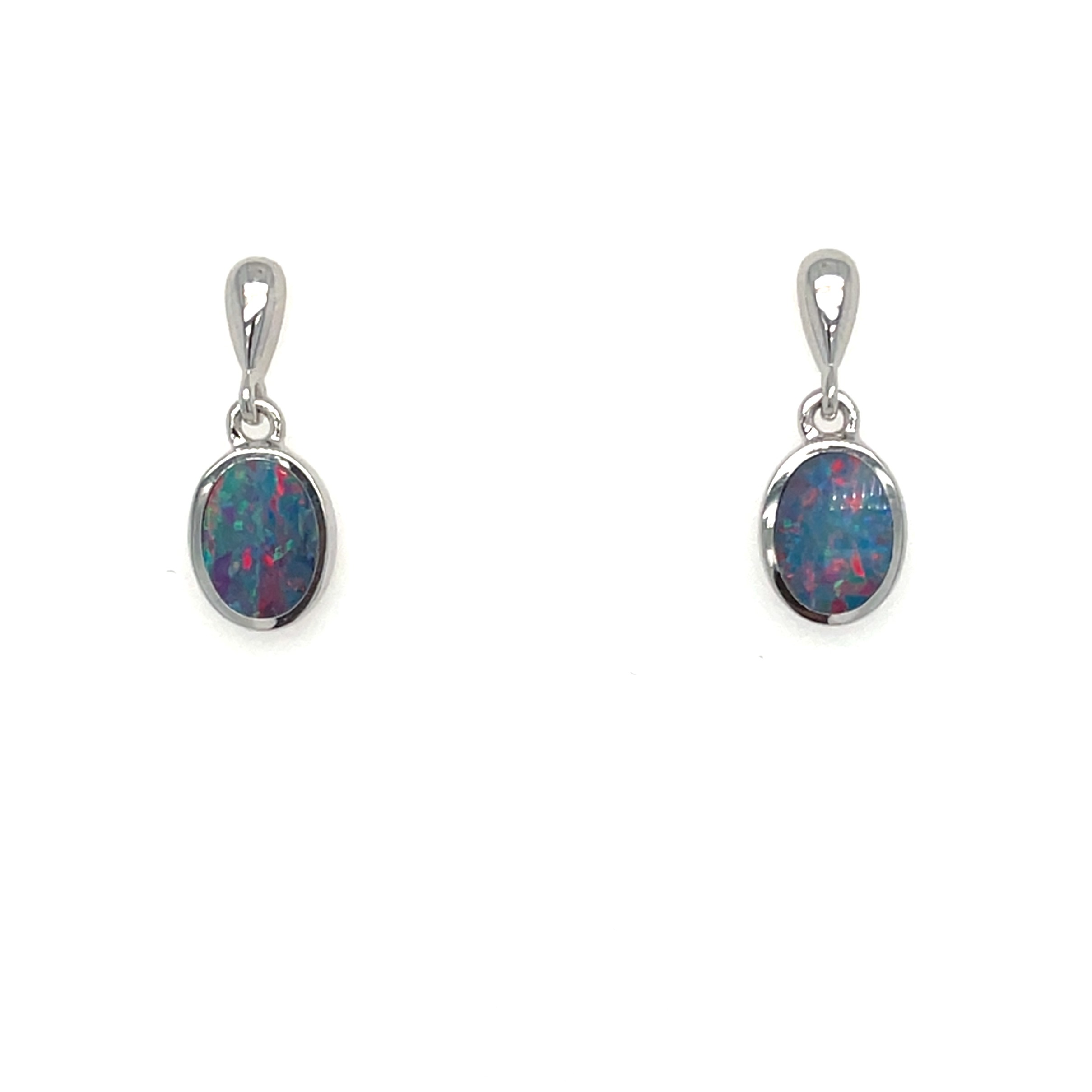 Sterling Silver Freeform Boulder Opal Earrings