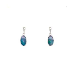 Sterling Silver Boulder Opal Earrings