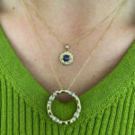 Yellow Gold Sapphire Sunflower Necklace