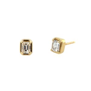 Estate: Yellow Gold Diamond Earrings