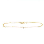 Yellow Gold Bracelet with Dangling Diamond