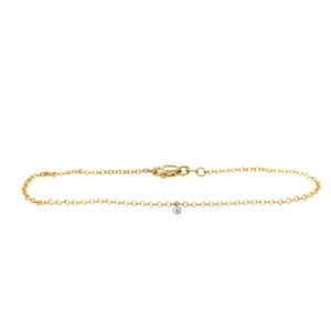 Yellow Gold Bracelet with Dangling Diamond